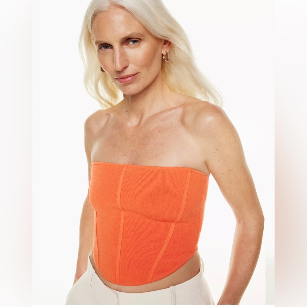 Aritzia sculpt knit strapless crop top small